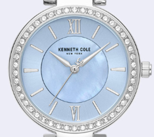 Kenneth Cole Watches Classic Crystal Lined Outer Dial Bracelet Watch argento