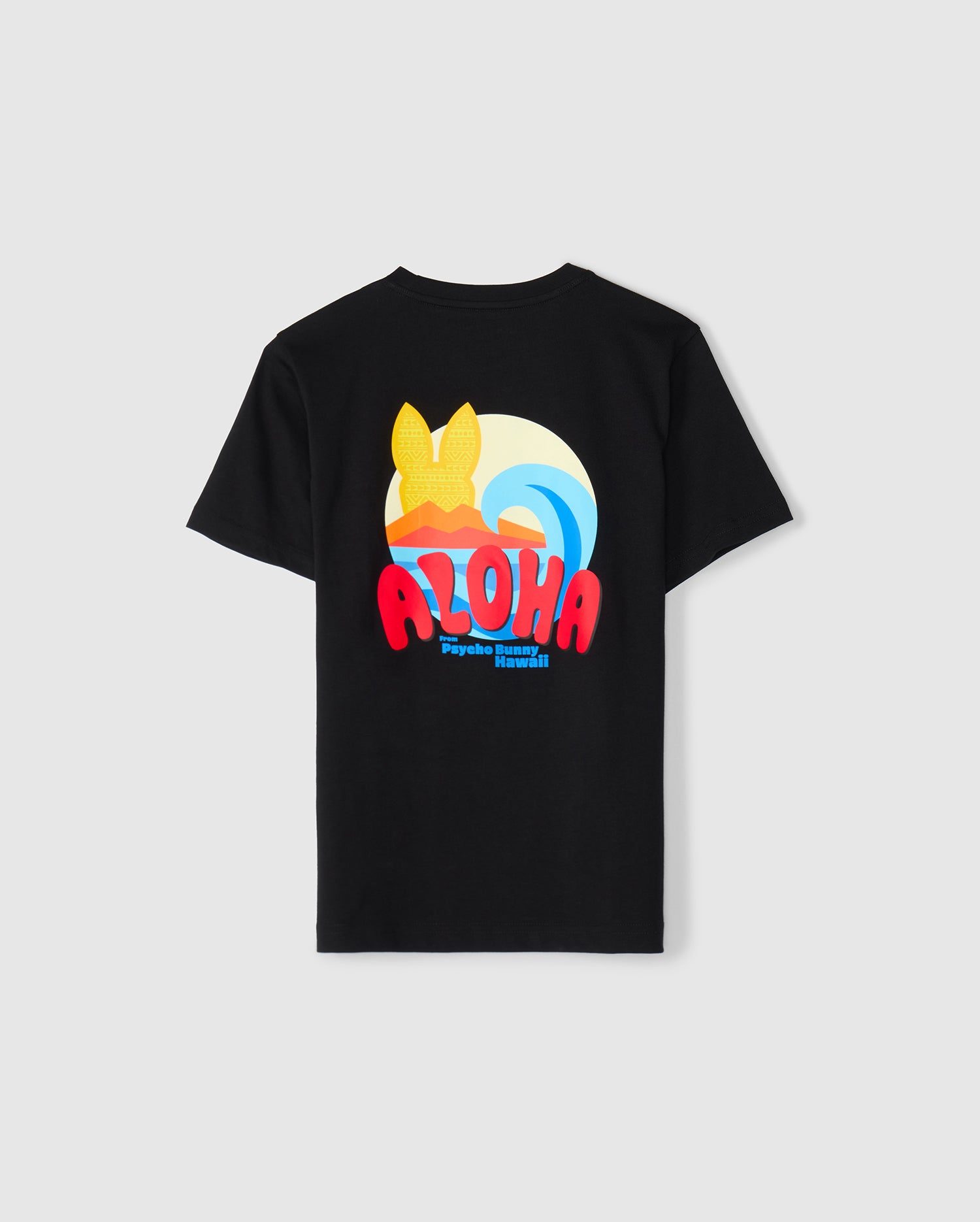 Psycho Bunny Kids Tees Hawaii City Tee maglietta nera bambini cotone Pima