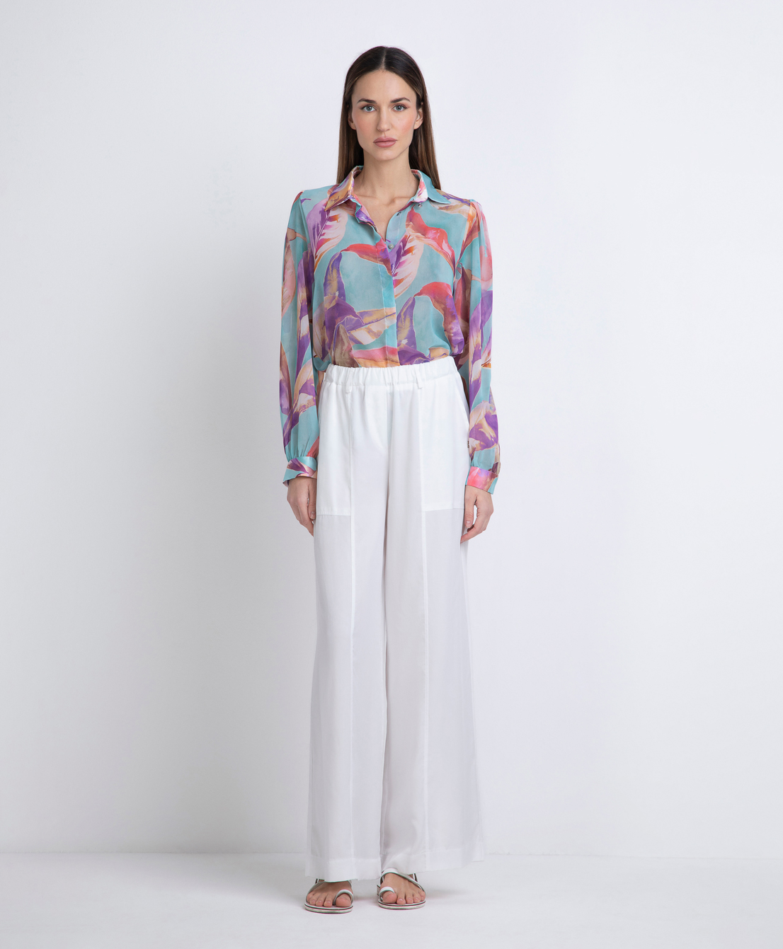Markup Donna Camicie & Bluse Camicia in georgette stampa foglie