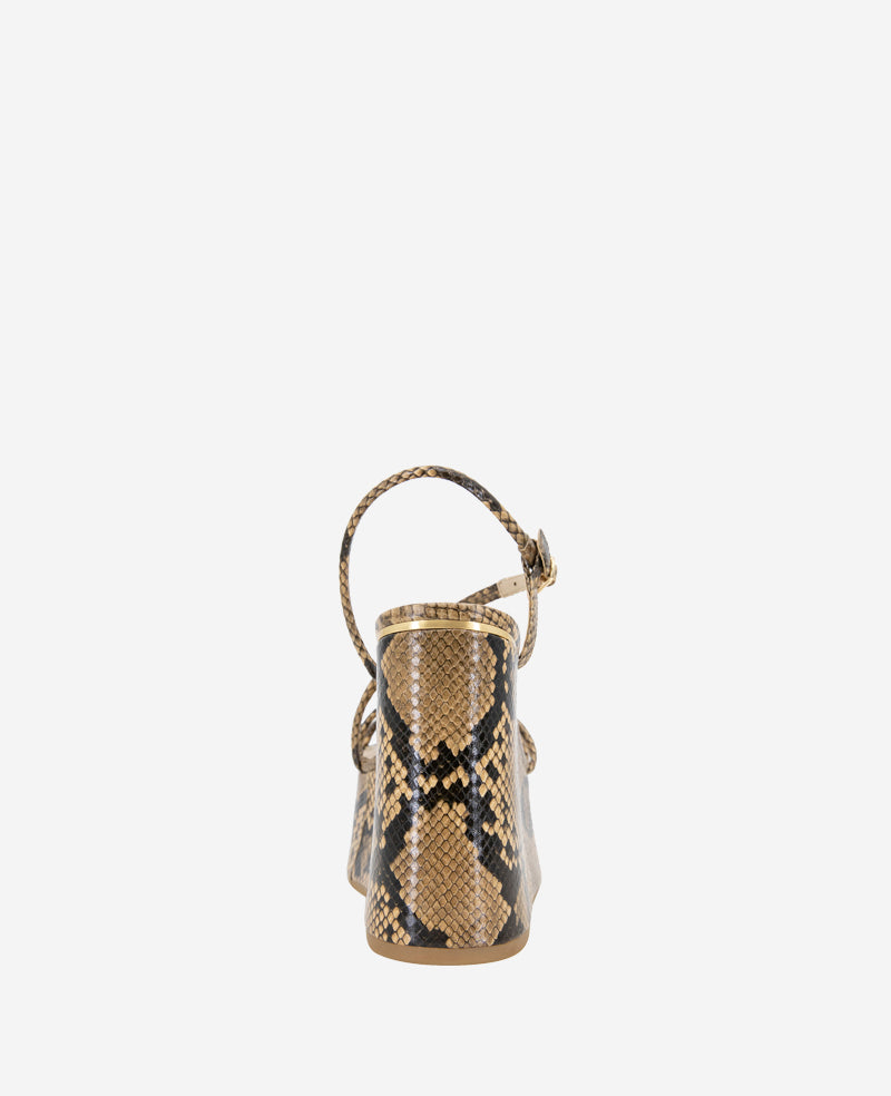 Kenneth Cole Reaction Shoes Tatiana Snake Print Platform Wedge Sandal sandalo zeppa serpente