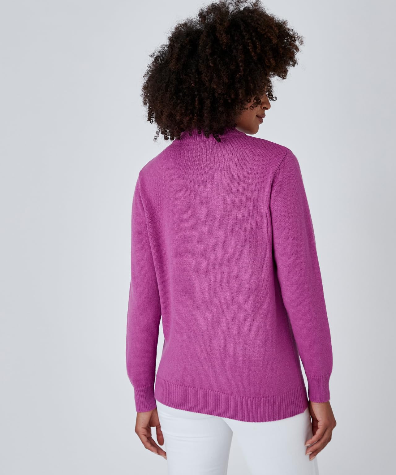 Damart Prêt-à-porter Maglione collo alto abbottonato viola malva 40