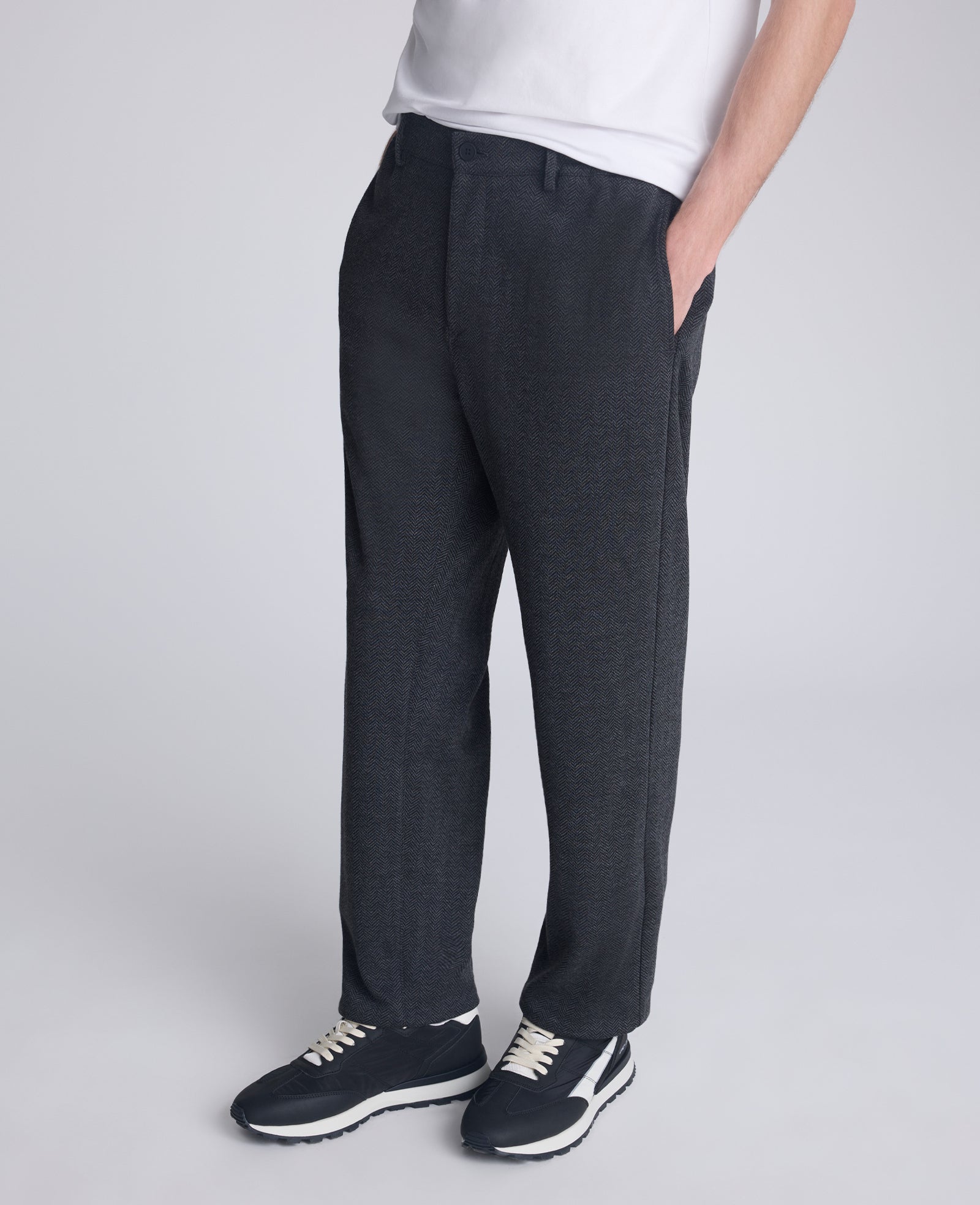 Kenneth Cole Reaction Clothing Relaxed Cropped Slacks pantaloni grigio stretch