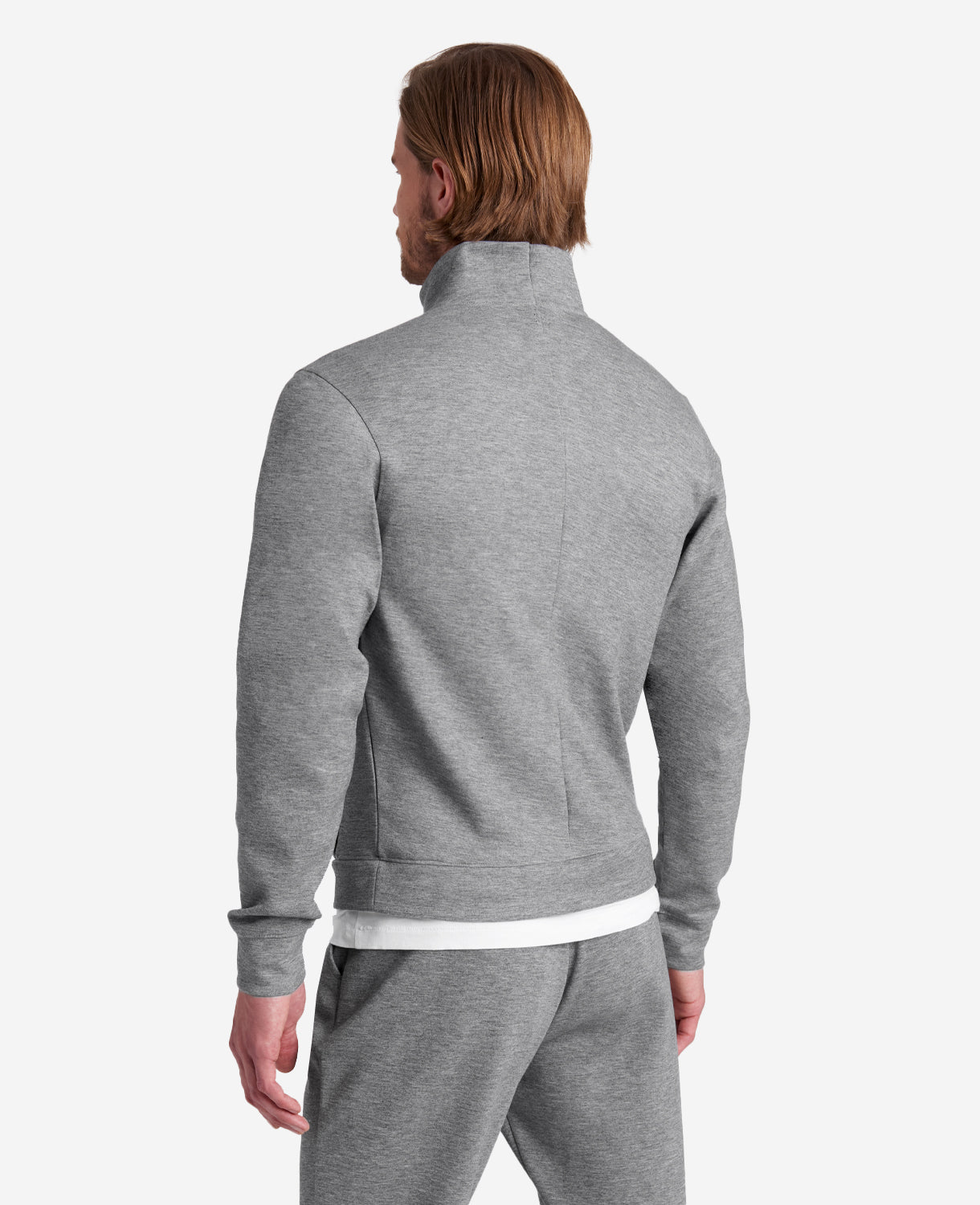 Kenneth Cole Reaction Clothing Quarter-Zip Mock Knit Jacket giacca in maglia grigia con mezza zip