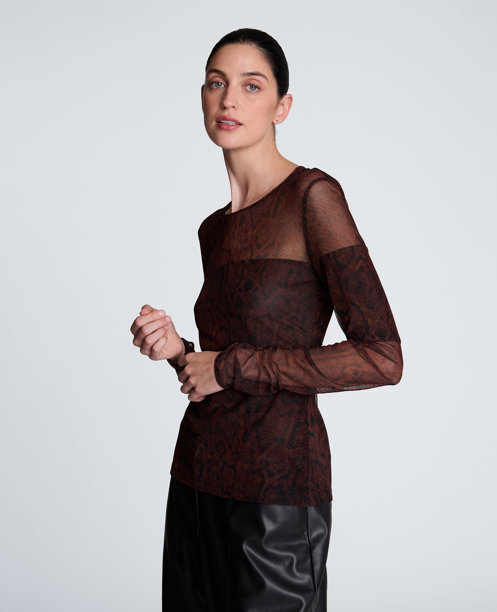 Kenneth Cole Reaction Long Sleeve Pullover Crew Neck with Panels maglia maniche lunghe