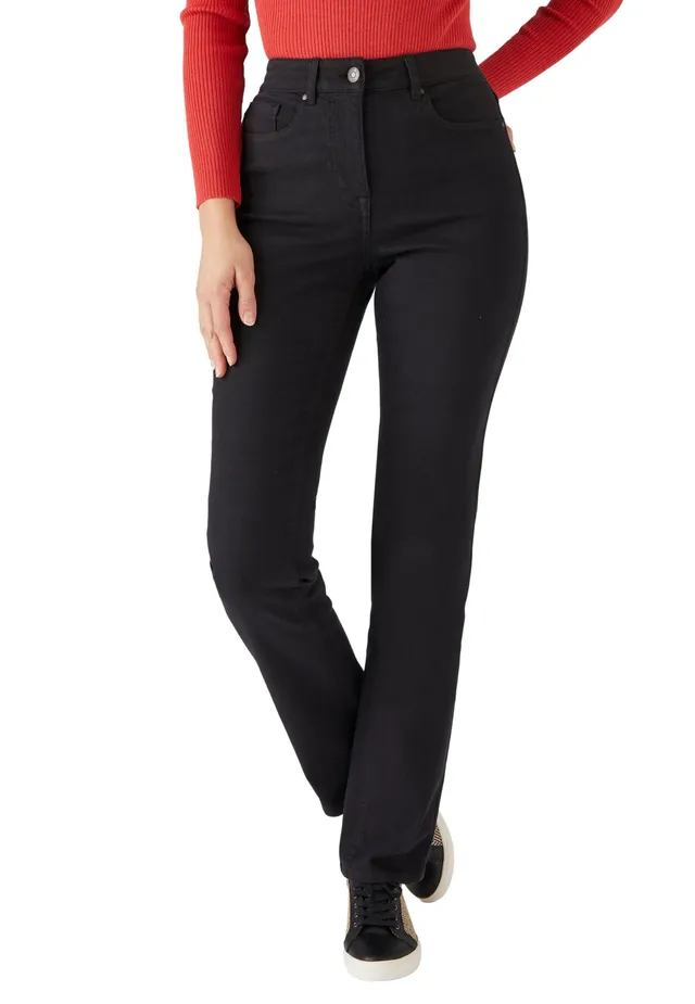 Damart Prêt-à-porter Jeans donna taglio dritto, nero, taglia 52
