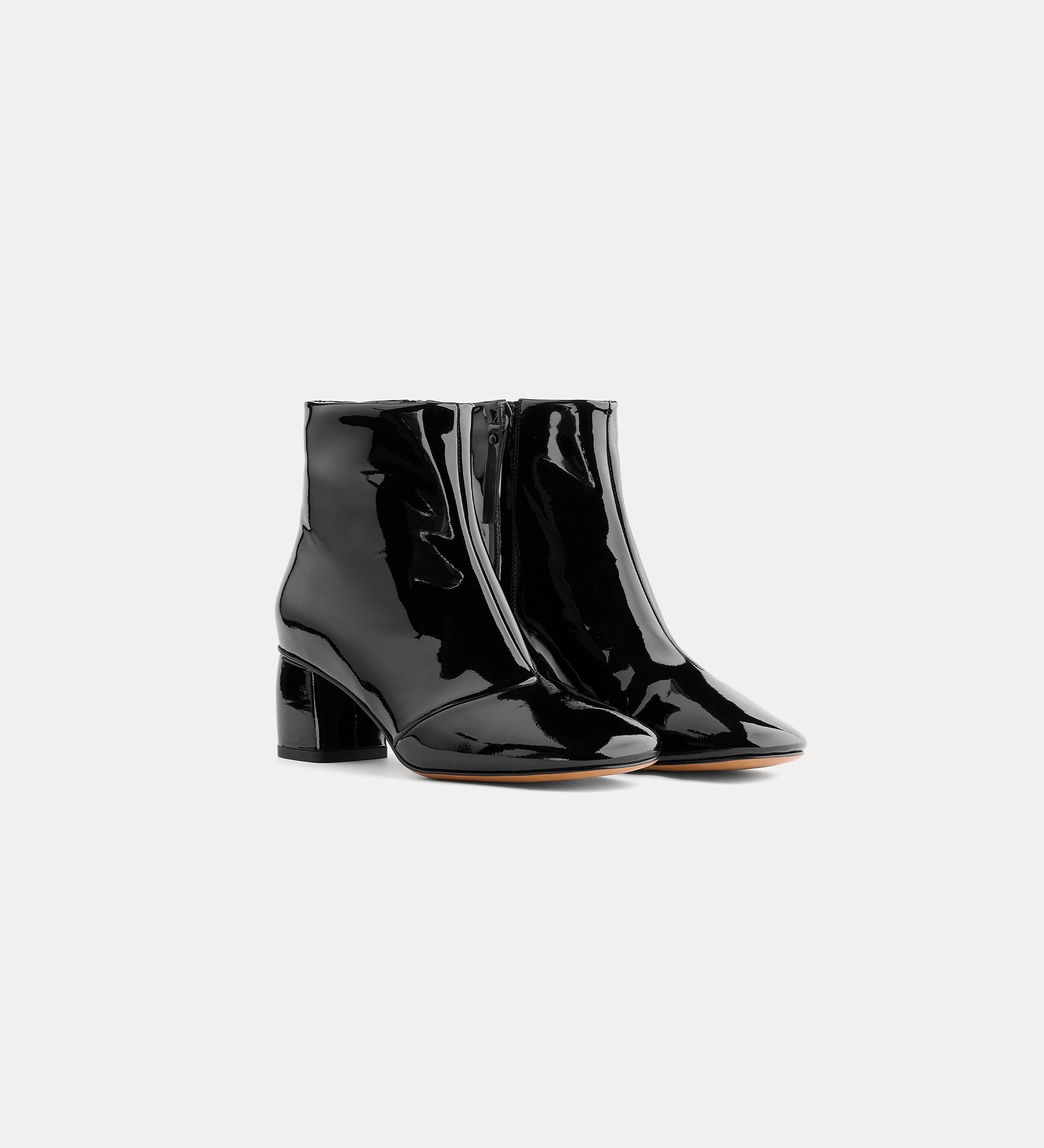 Forte Scarpe My Alma stivaletti in vernice neri con tacco sagomato