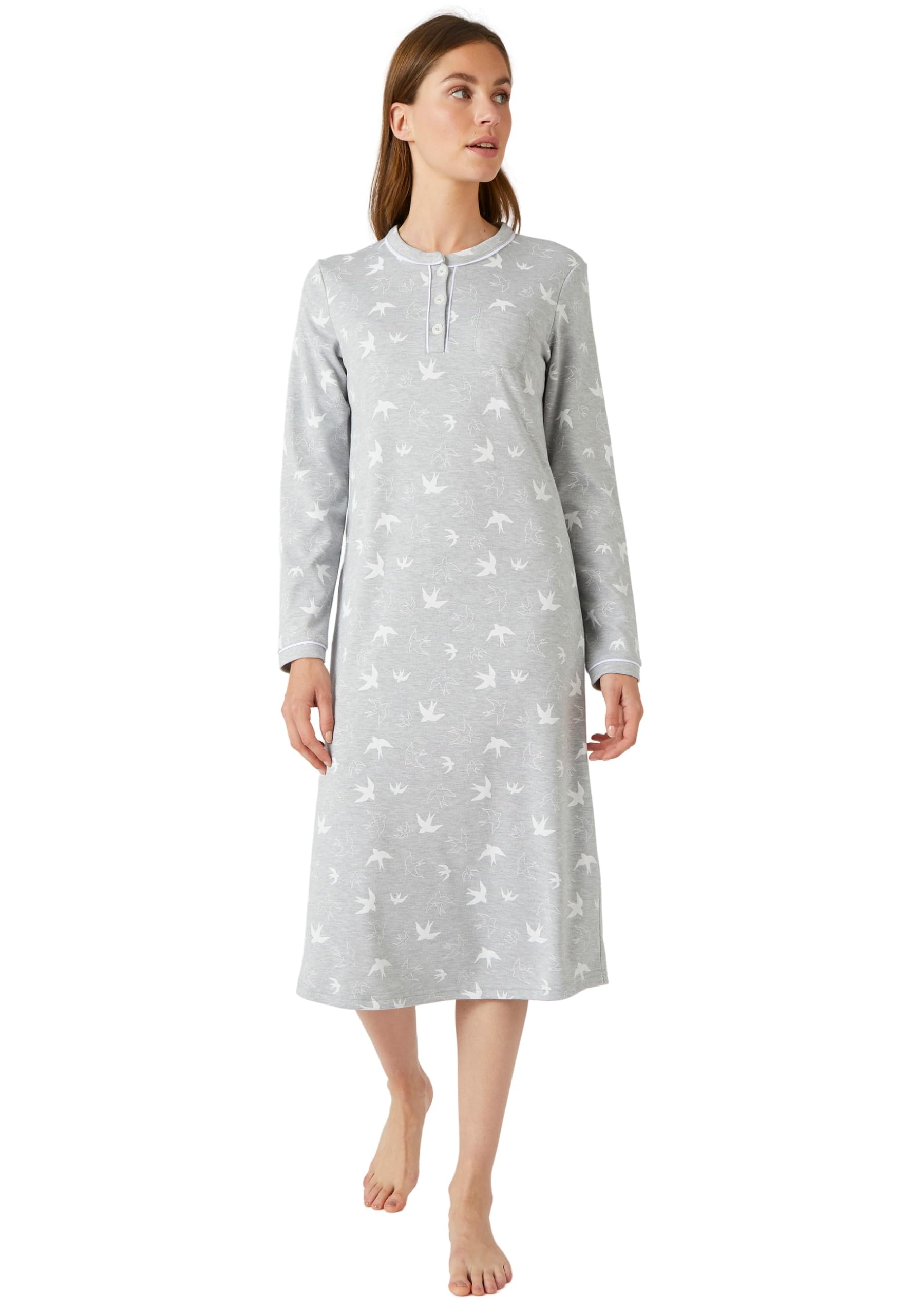 Damart Homewear Camicia da notte Thermolactyl in maglia interlock XS