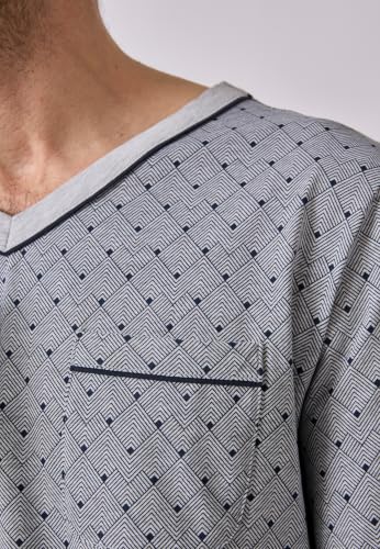 Damart Homewear pigiama jogging uomo grigio effetto grafico S cotone
