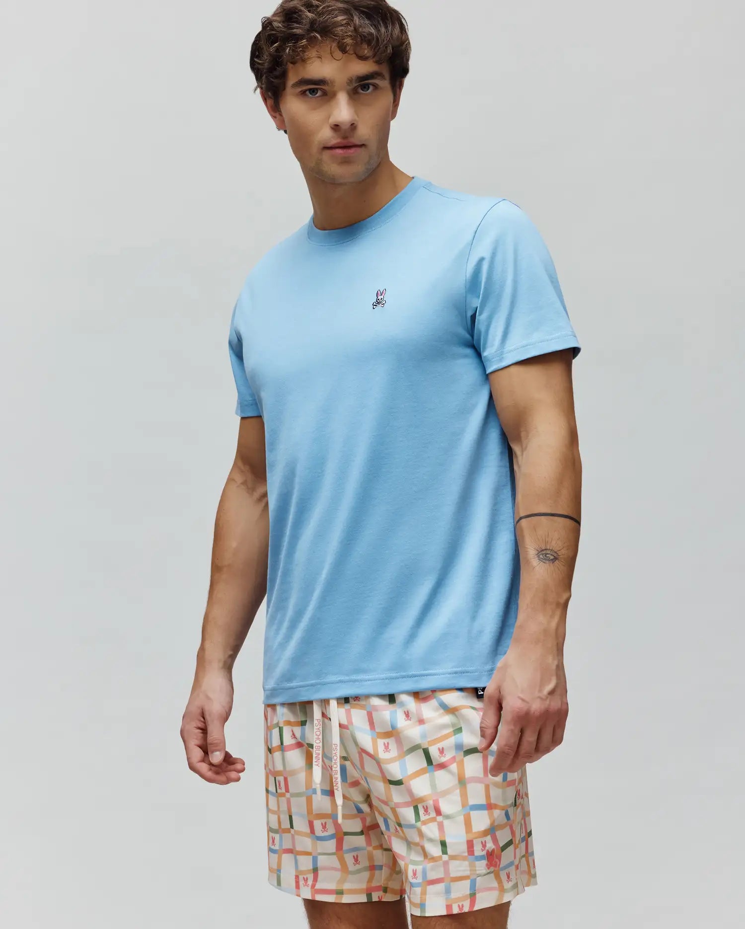 Psycho Bunny Men's Tees Classic Crew Neck Tee B6U014F200 maglietta blu cotone Pima