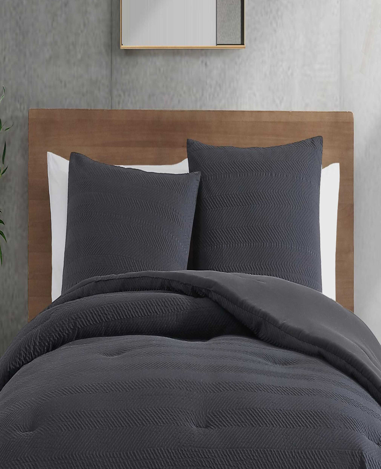 Kenneth Cole Reaction Crosswalk Herringbone set copriletto nero Twin in poliestere