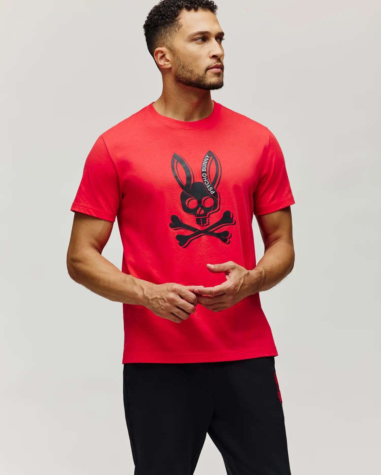 Psycho Bunny Men's Tees Serge Embroidered Bunny Graphic Tee T-shirt Bittersweet