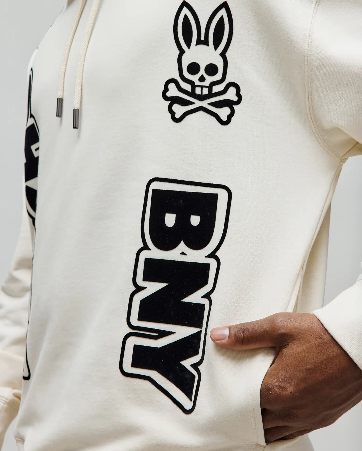 Psycho Bunny Men's Sweatshirts & Hoodies MENS TOBY OVERSIZED HOODIE MT0500133 felpa bianca