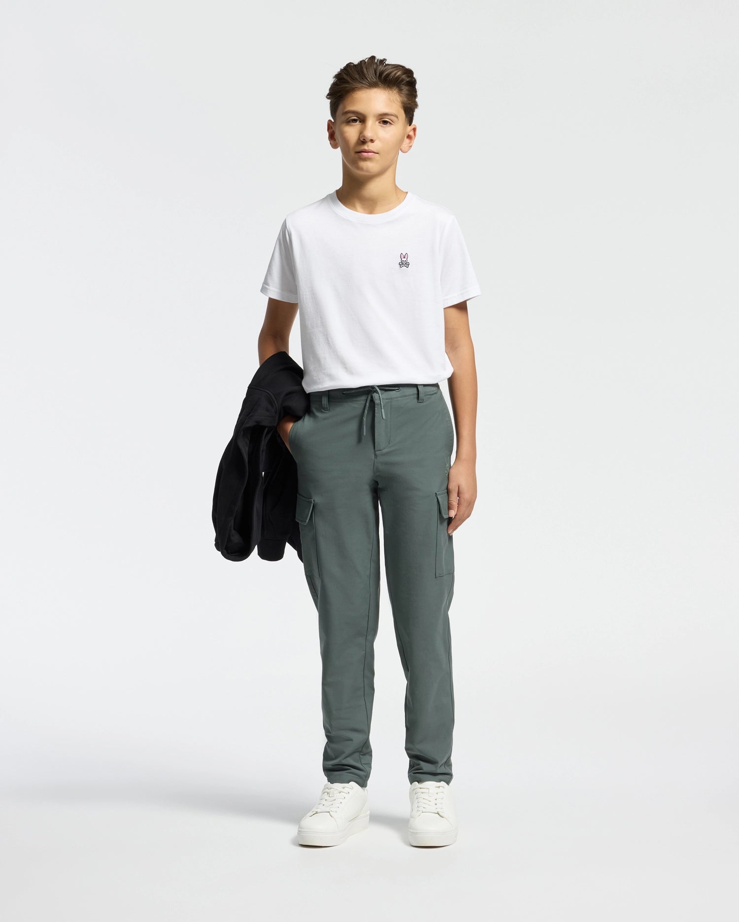 Psycho Bunny Kids Tees Classic Crew Neck Tee B0U014CRPC t-shirt bianca in cotone Pima