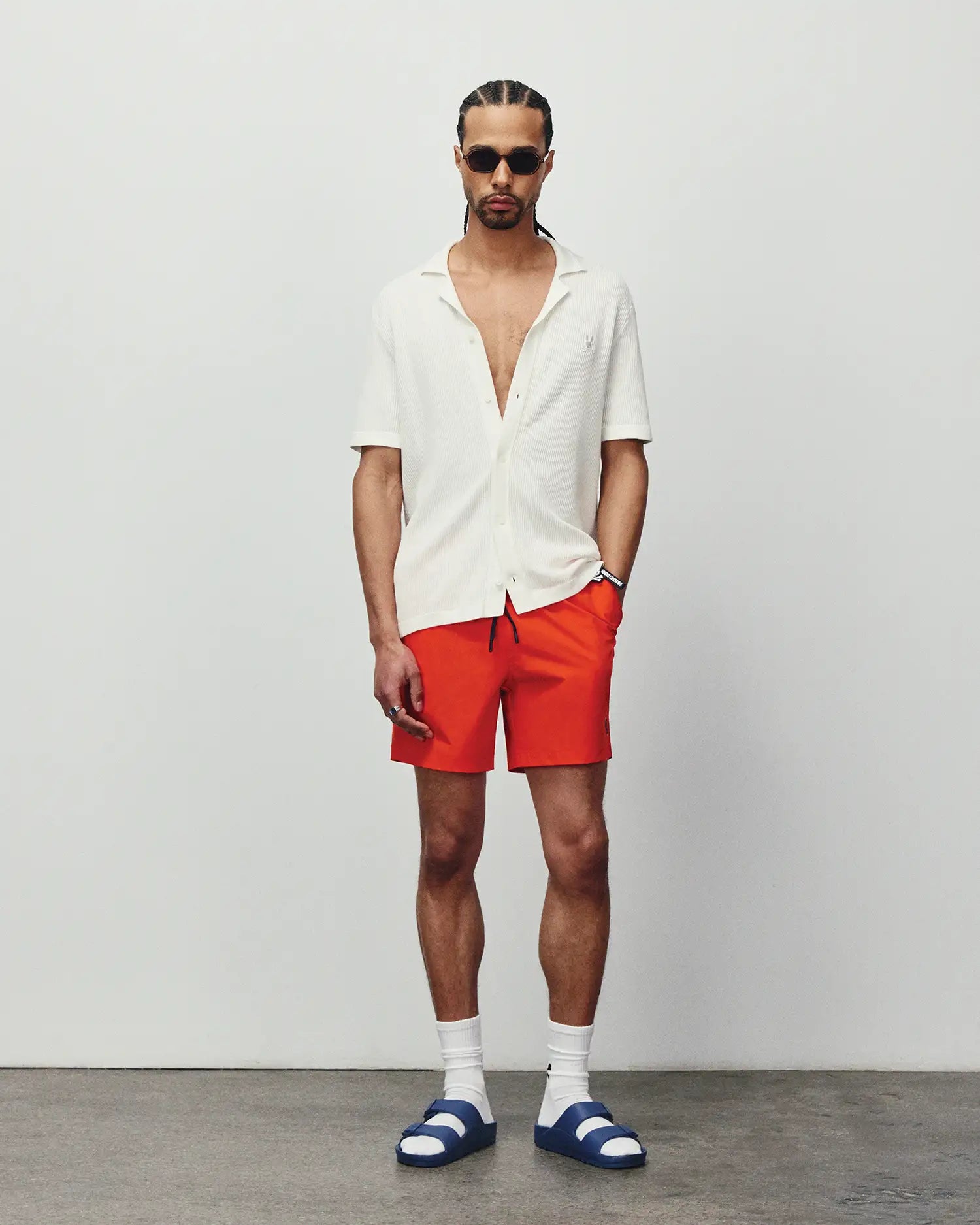 Psycho Bunny Men's Swimwear Samos costume da bagno rosso 6" idroreattivo