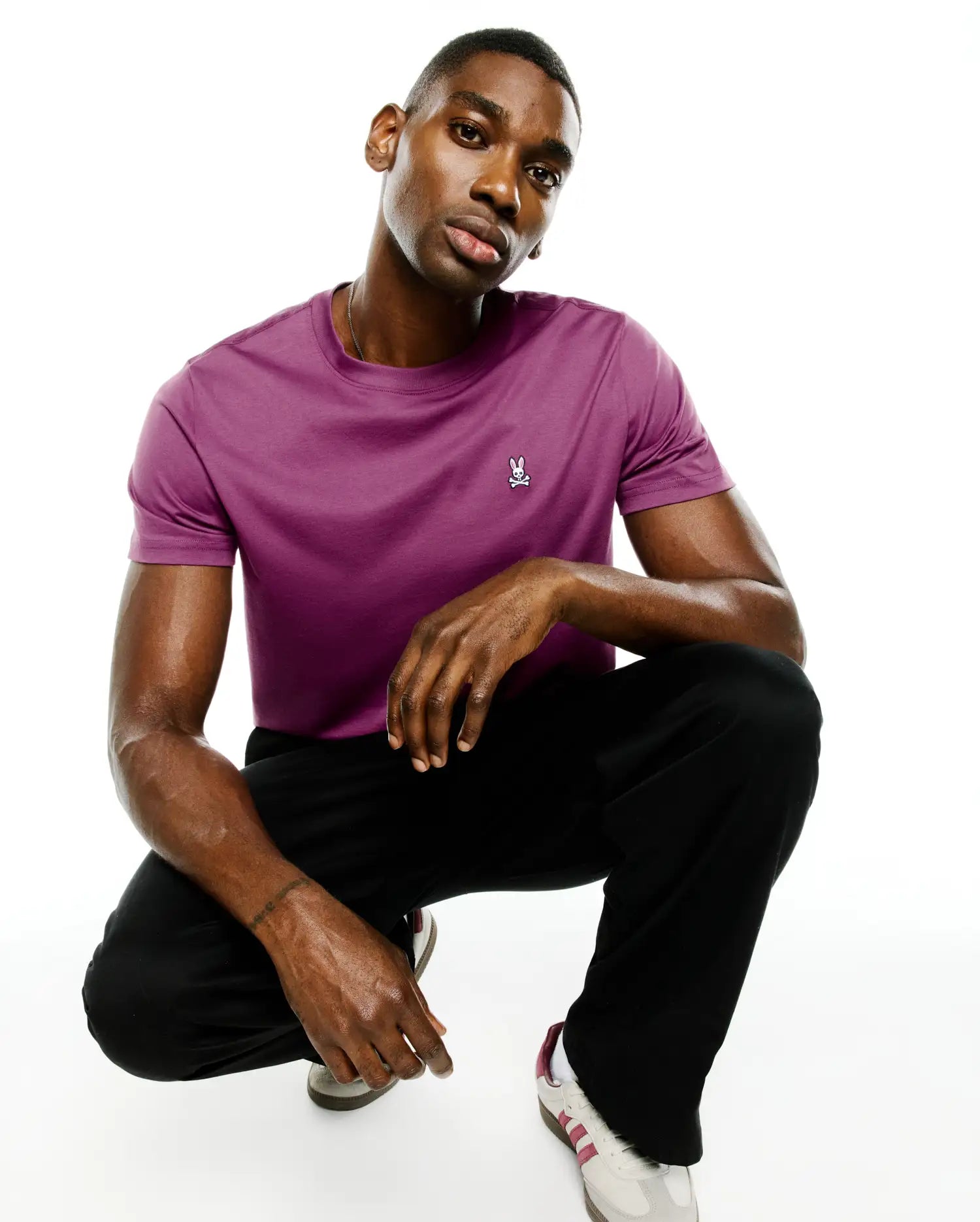 Psycho Bunny Men's Tees Classic Crew Neck Tee B6U014F200 maglietta viola XXS