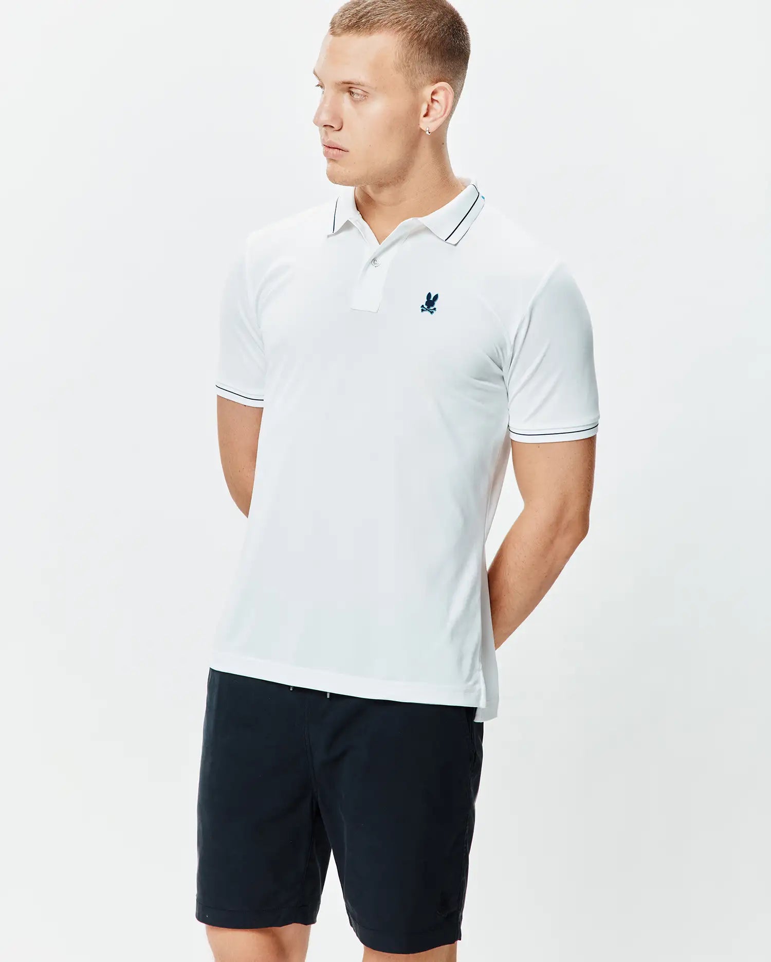 Psycho Bunny Men's Polos Edwin polo sport bianca slim fit