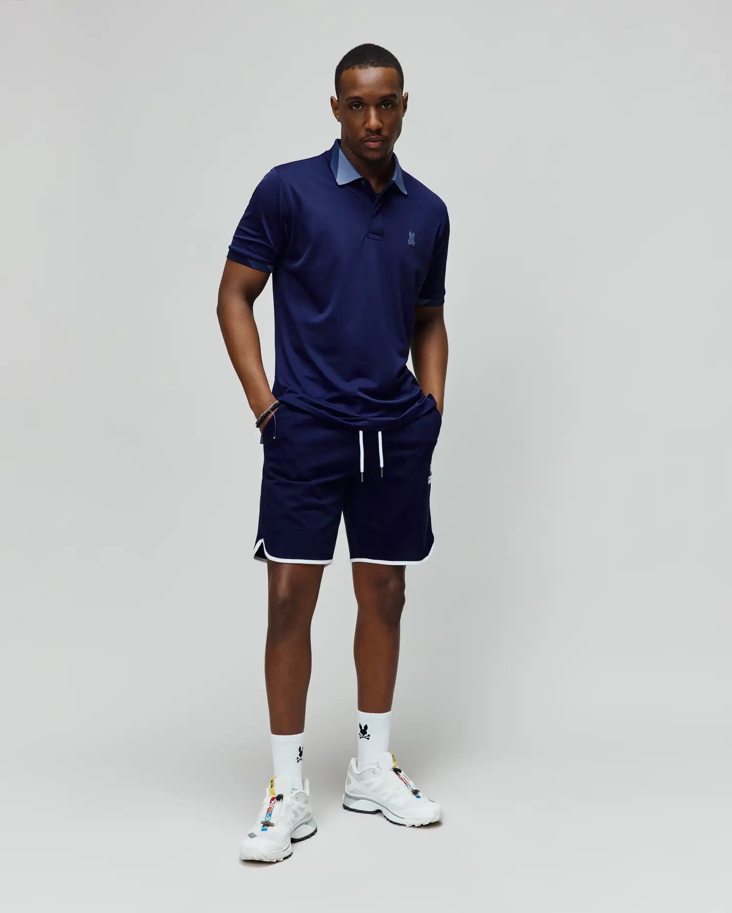 Psycho Bunny Men's Polos Onyx Sport Polo 402 Evening Blue elasticizzata
