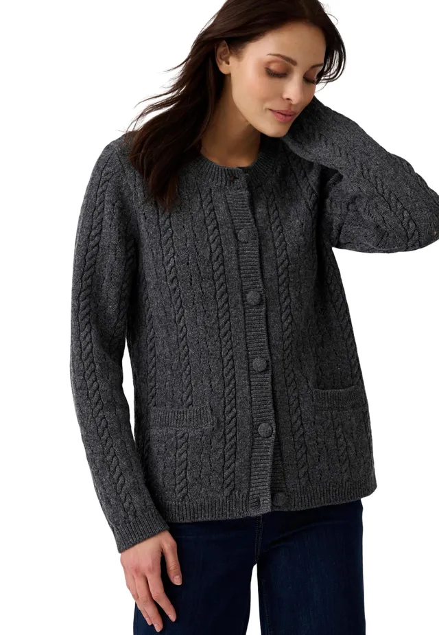 Damart Prêt-à-porter Giacca da donna gilet 38-40 grigio antracite in lana
