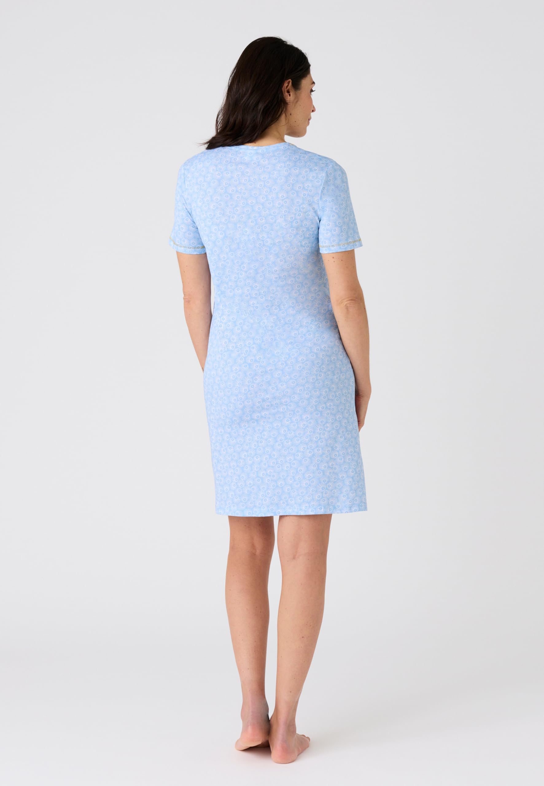 Damart Homewear Camicia da Notte XS blu in cotone jersey