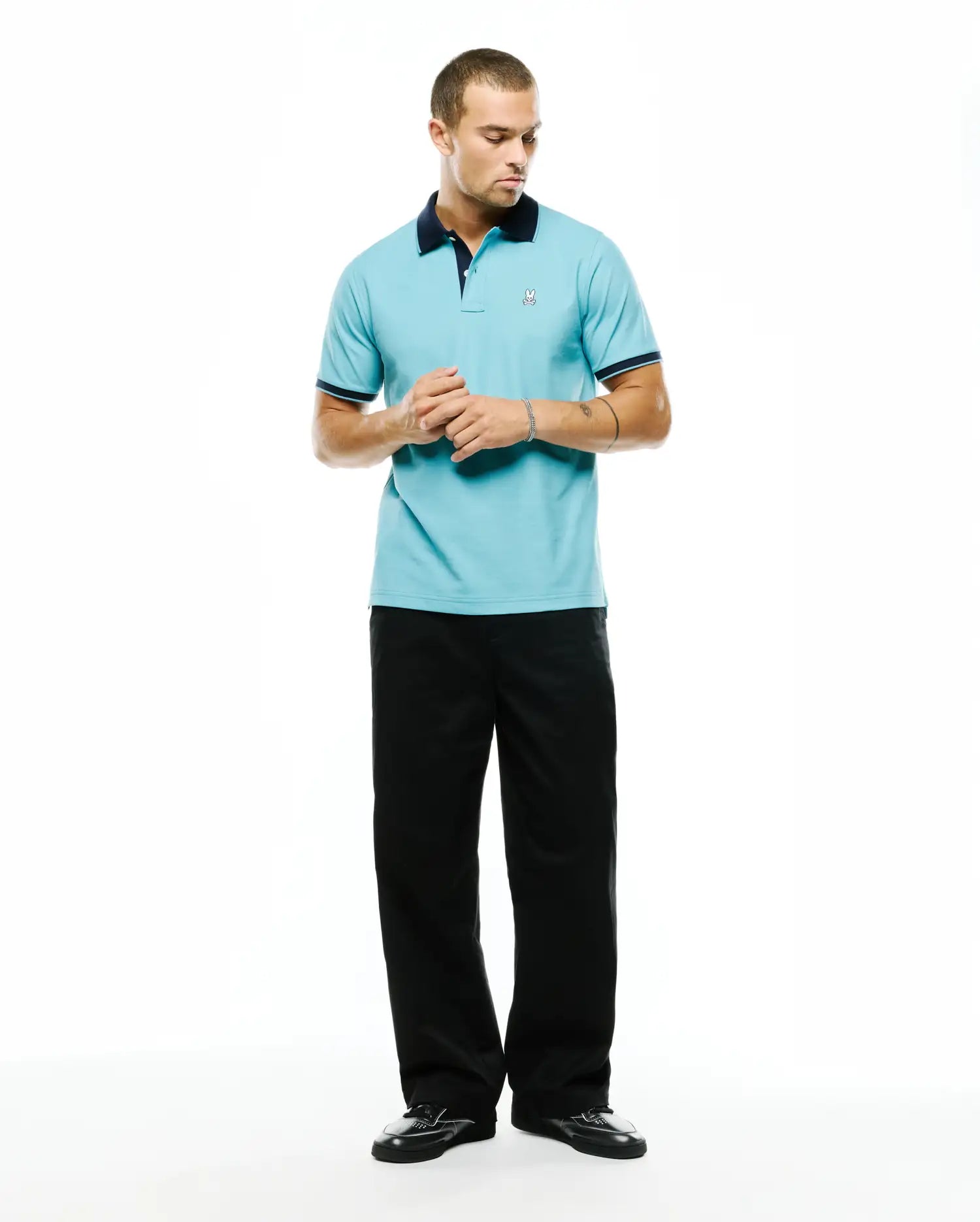 Psycho Bunny Men's Polos MEN'S KLAUS PIQUE POLO - MT0100304 polo blu 495