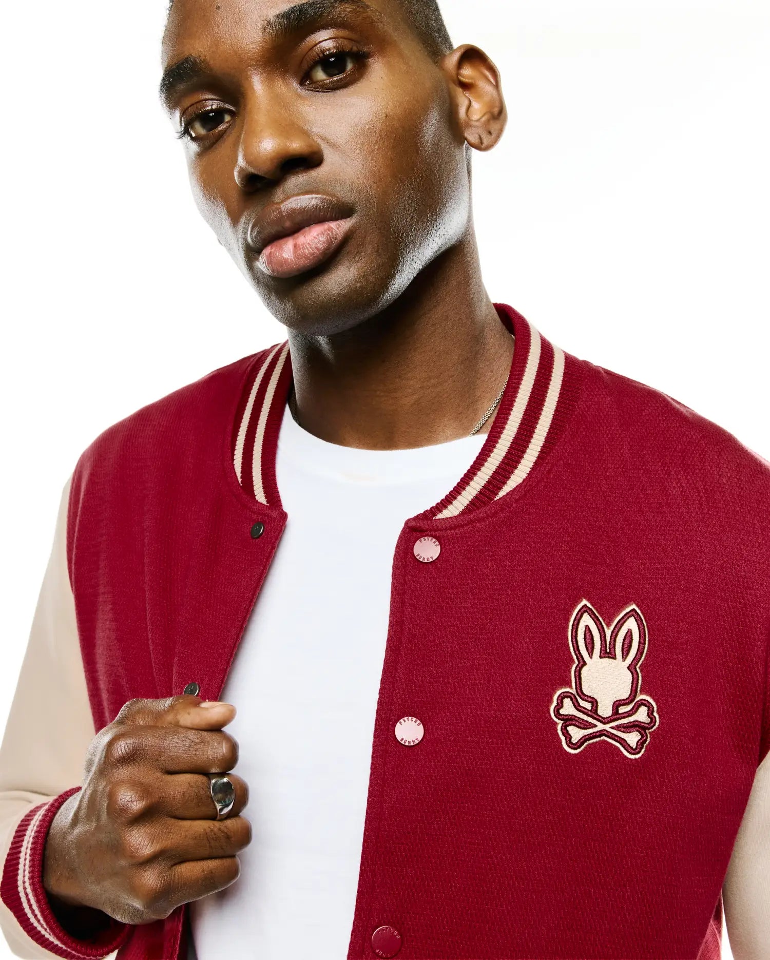 Psycho Bunny Jackets Men's Reilly Varsity Bomber Jacket bomber rosso