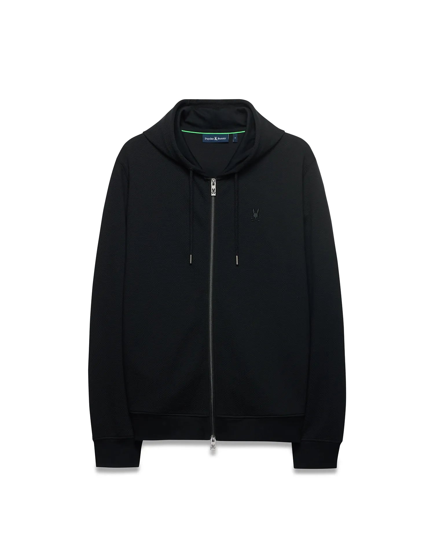 Psycho Bunny Men's Sweatshirts & Hoodies Marc Textured Full Zip Hoodie felpa nera