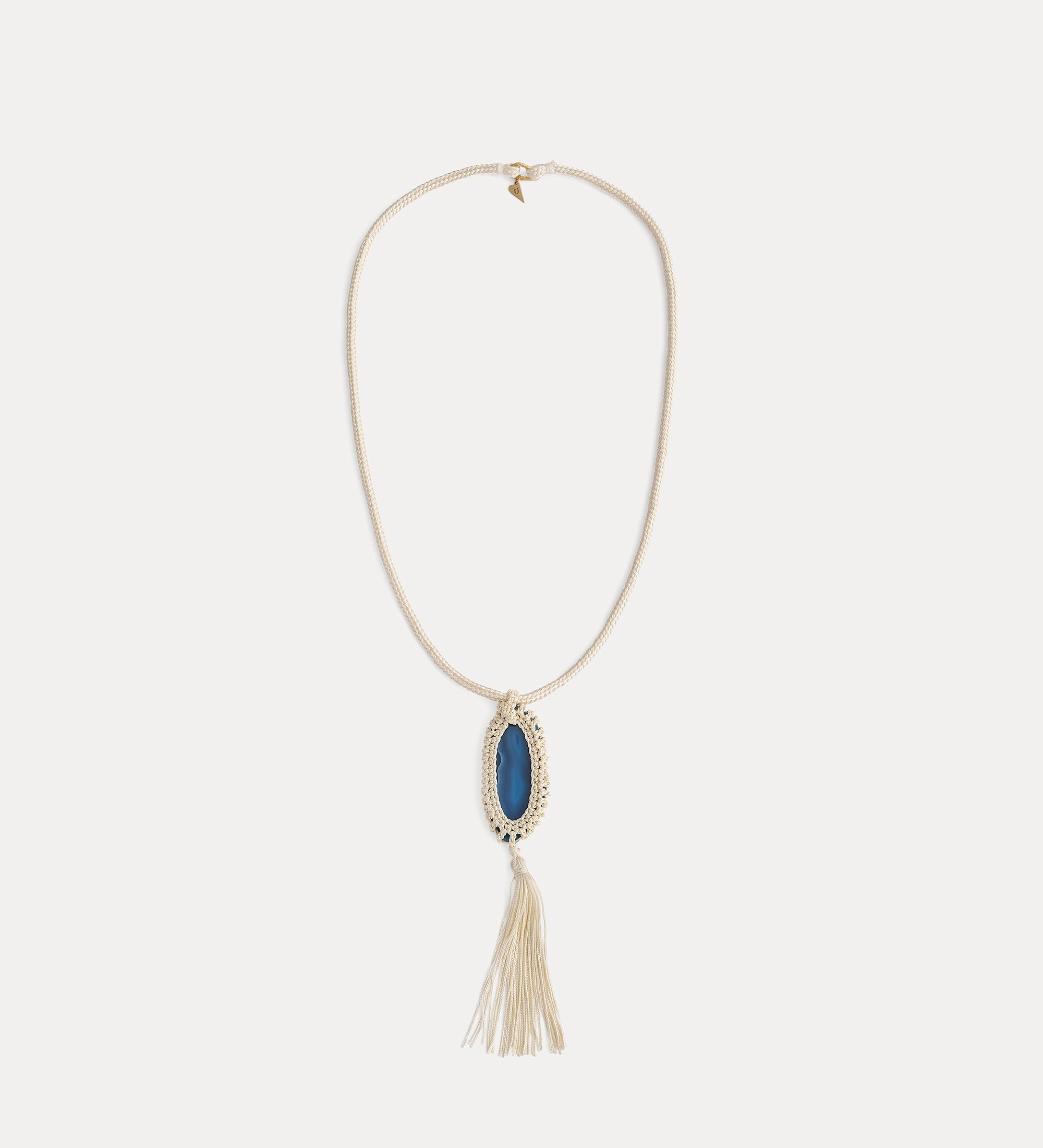Forte gioielli rope and crochet necklace collana seta con pietra