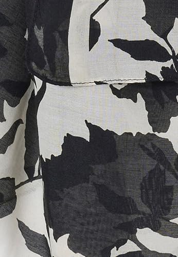 Damart Accessori Sciarpa con stampa vegetale a contrasto donna nera 180 x 100 cm