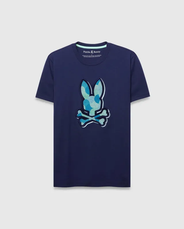 Psycho Bunny Men's Tees Ethan Graphic Tee MT0200290 maglietta blu regular