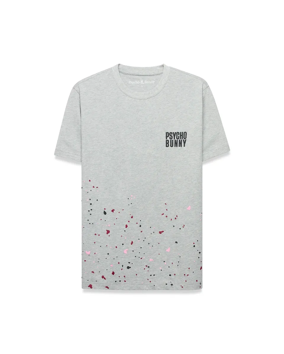 Psycho Bunny Malcolm Graphic Tee MT0200503 t-shirt grigia XXS-XXXL