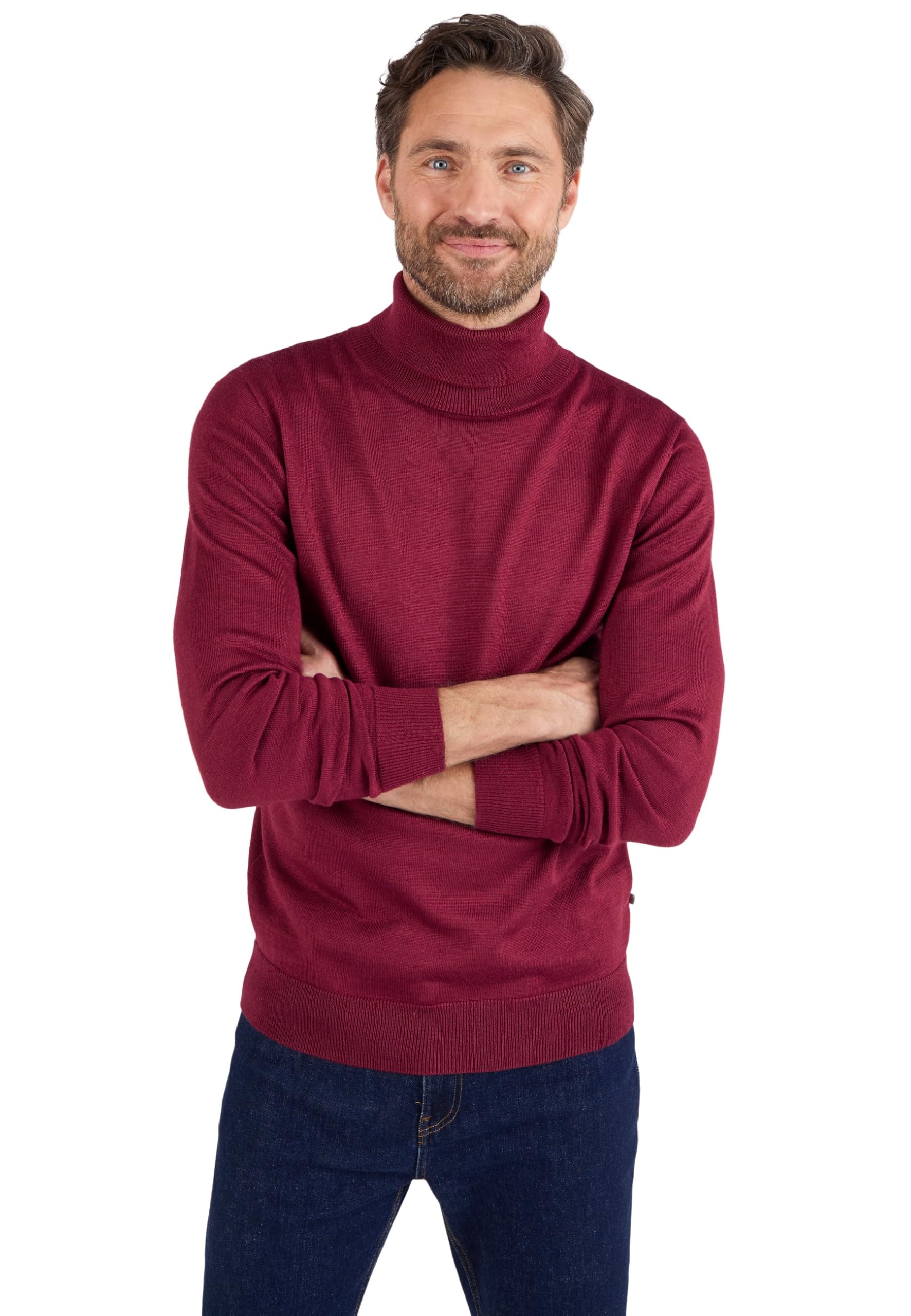 Damart Prêt-à-porter Maglione classico dolcevita da uomo maglione rosso bordeaux