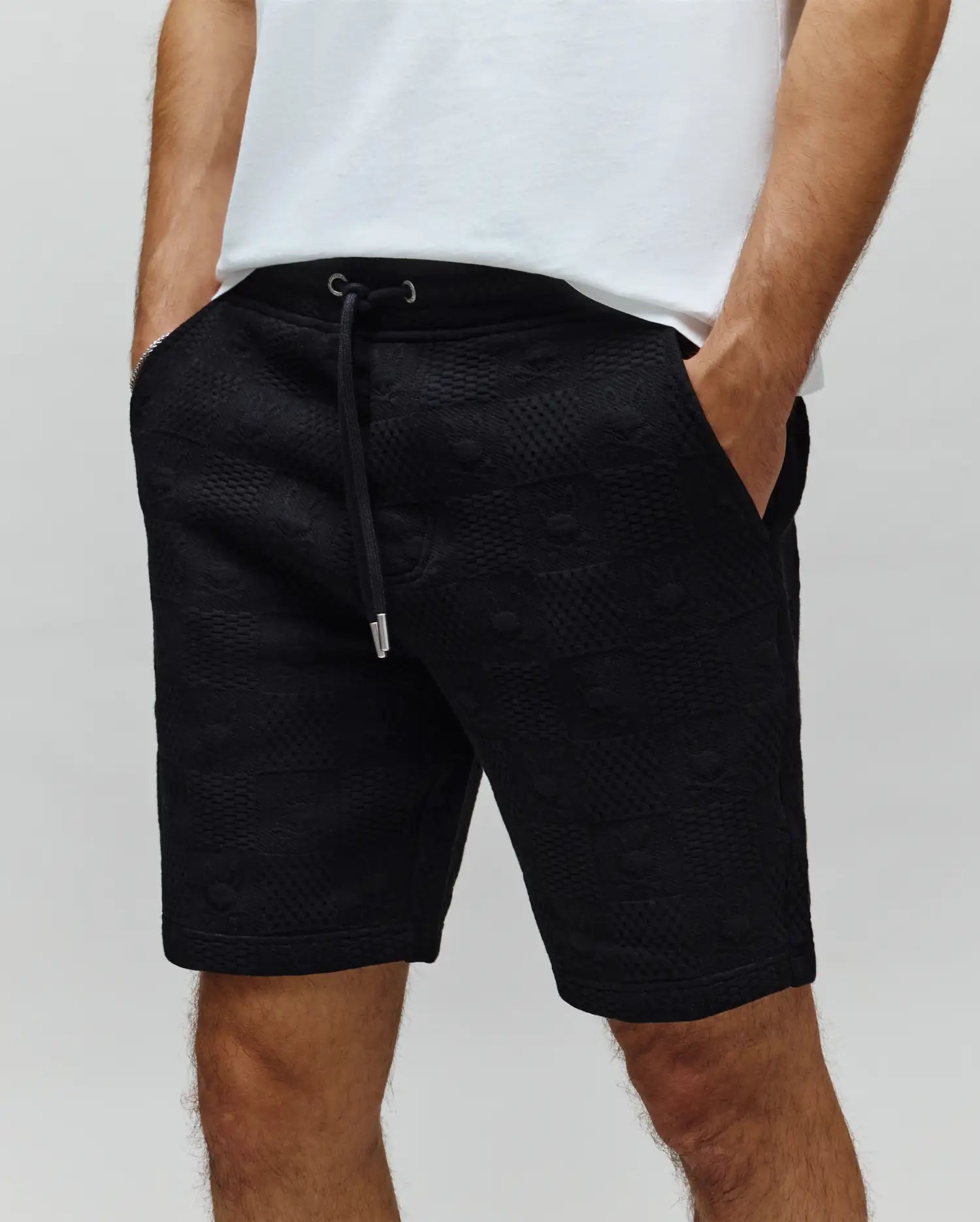 Psycho Bunny Men's Shorts MENS DUSTIN SWEATSHORT 8 MB0900052 bermuda neri jacquard