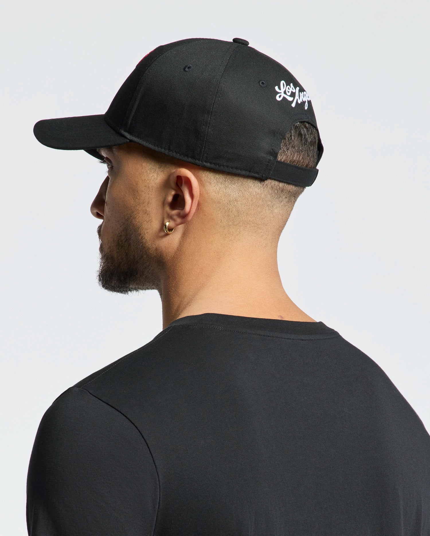 Psycho Bunny Accessories Men's Los Angeles Baseball Cap cappellino nero in cotone