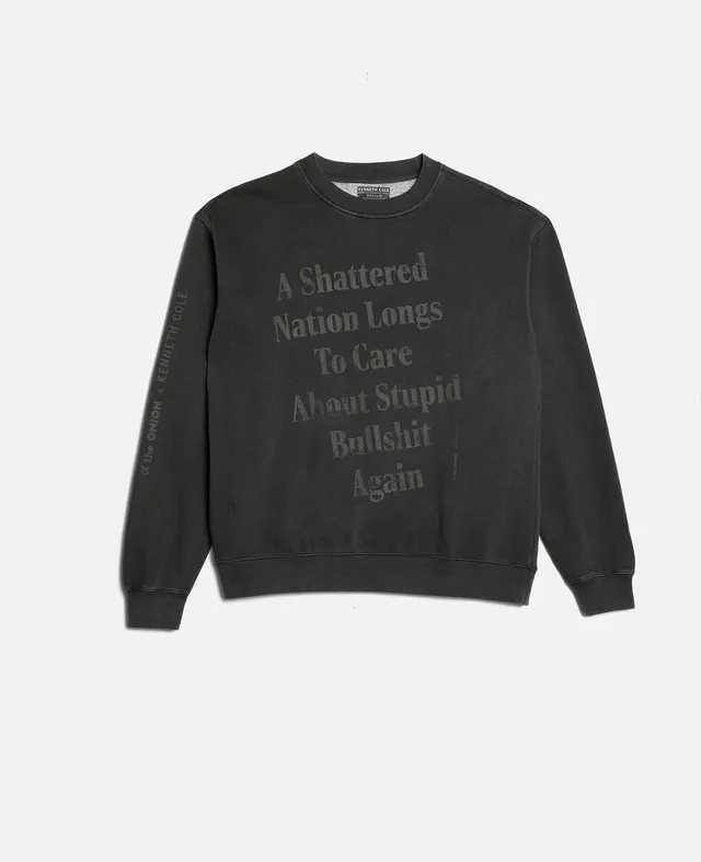 Kenneth Cole Reaction Clothing The Onion SHATTERED NATION felpa nera unisex
