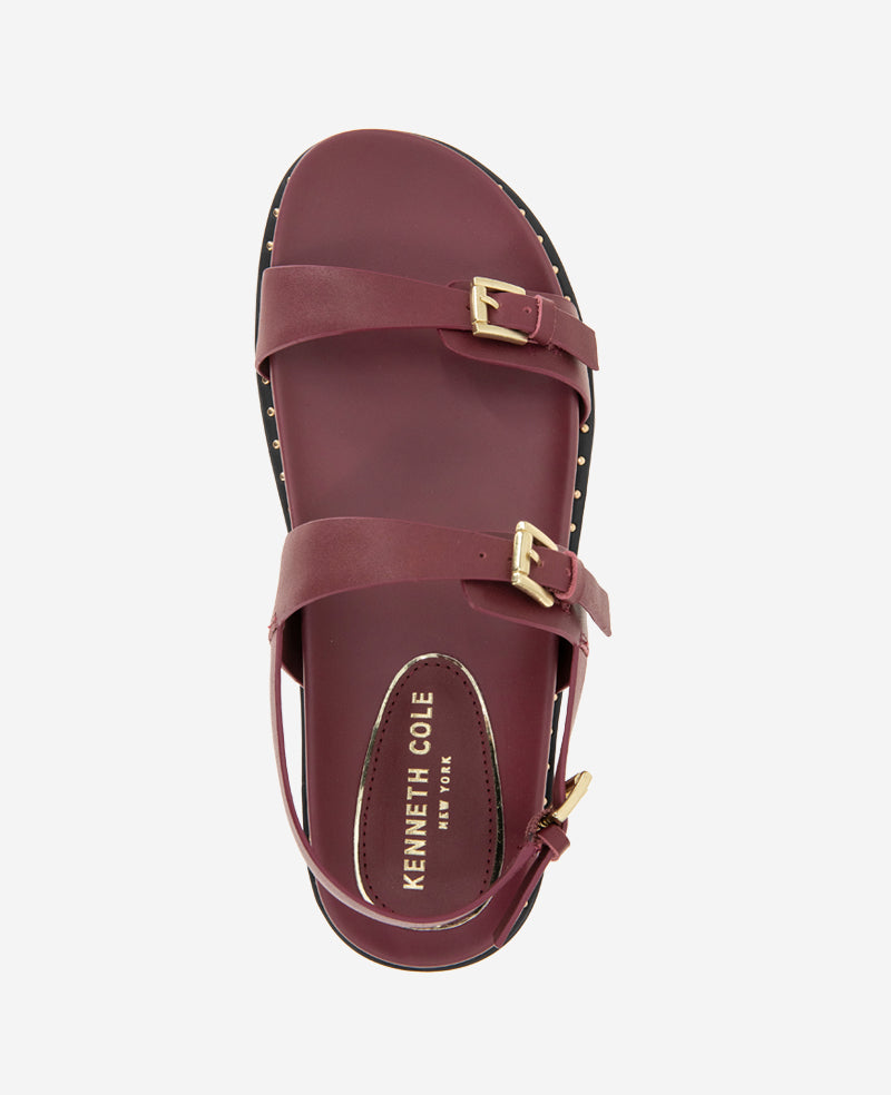 Kenneth Cole Reaction Shoes Drinity Leather Band Buckle Sandal sandali rossi in pelle