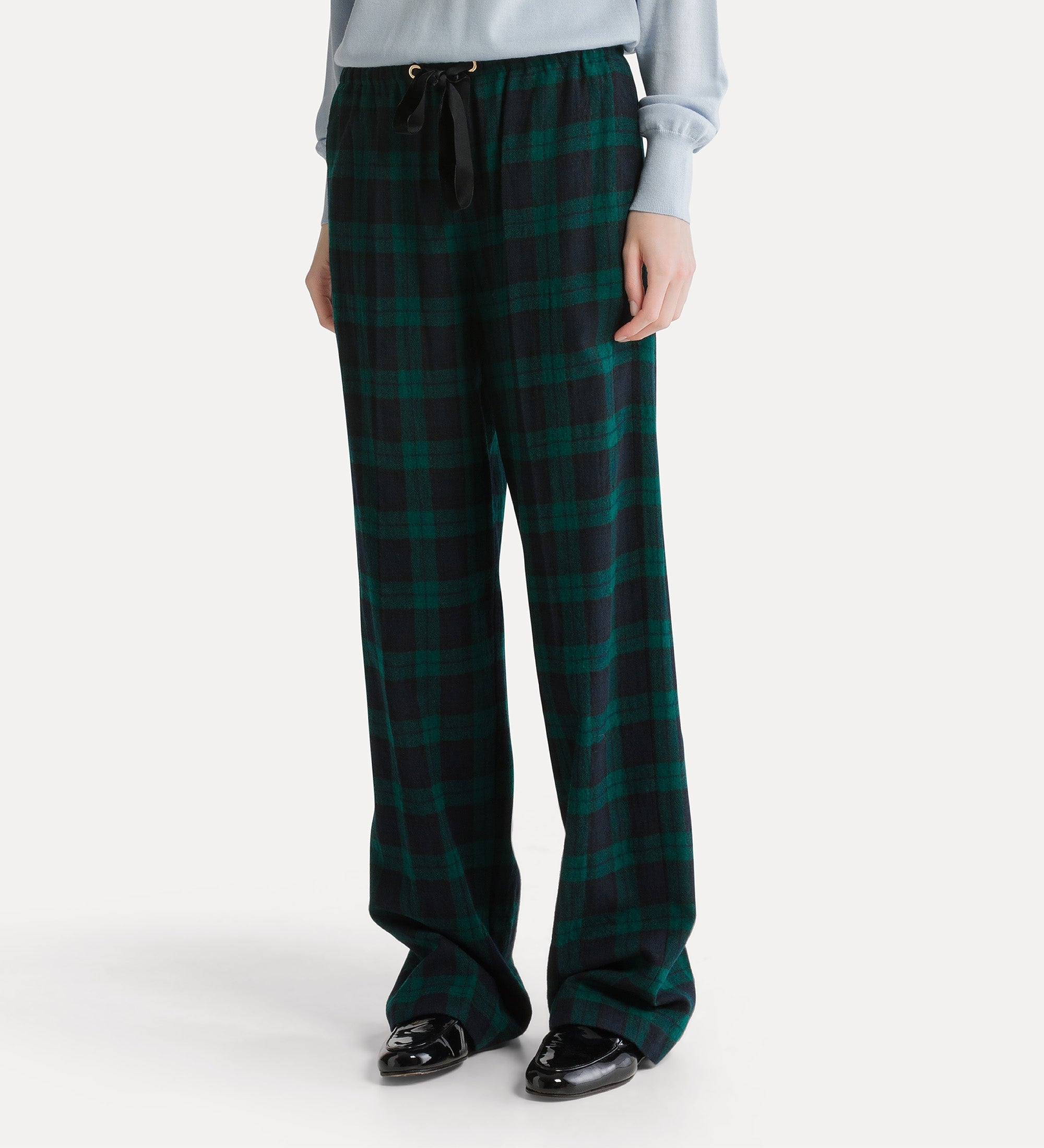 Forte pantaloni “Highland Tartan” pantaloni verdi in lana vergine