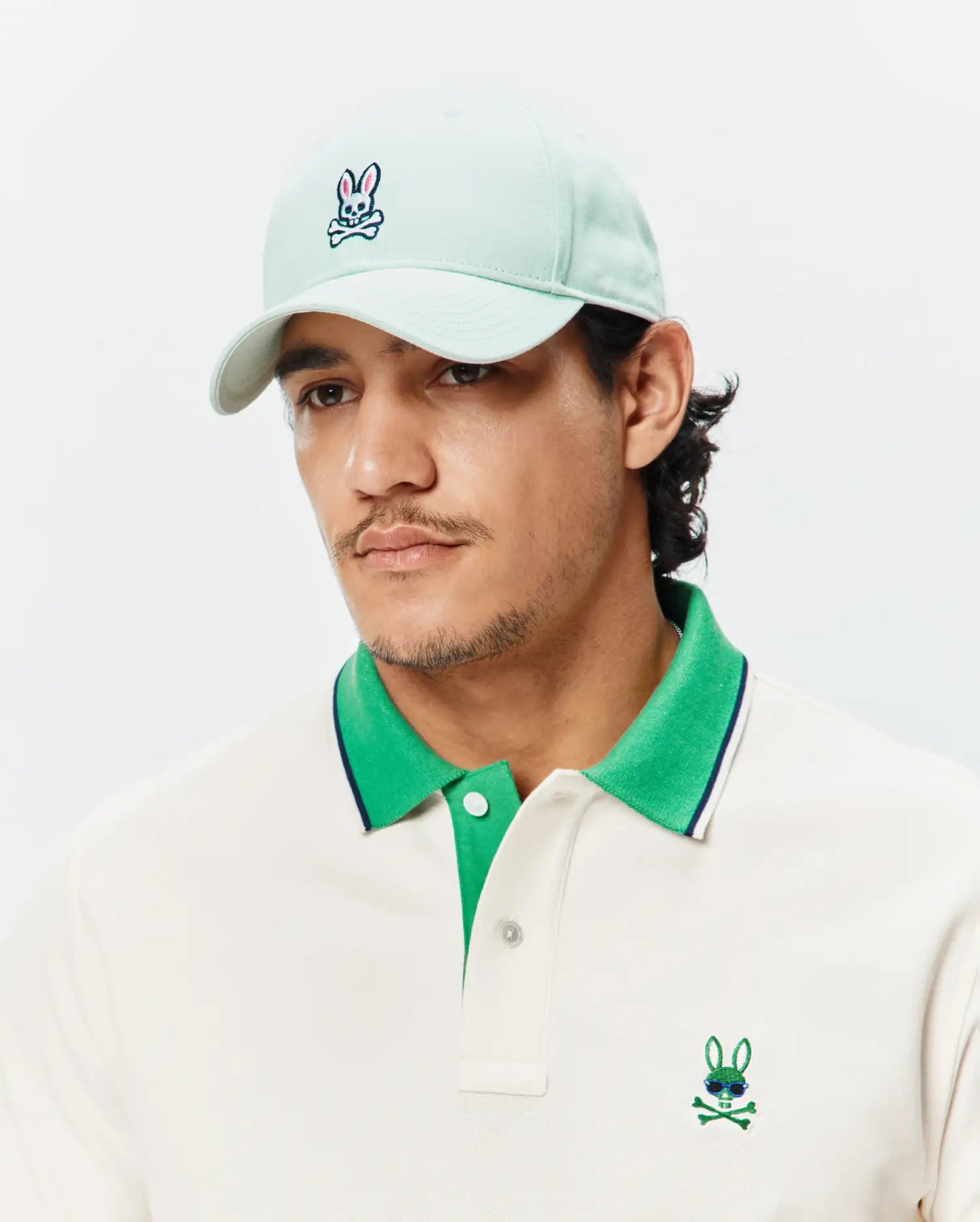 Psycho Bunny Accessories Classic Baseball Cap cappellino verde in cotone
