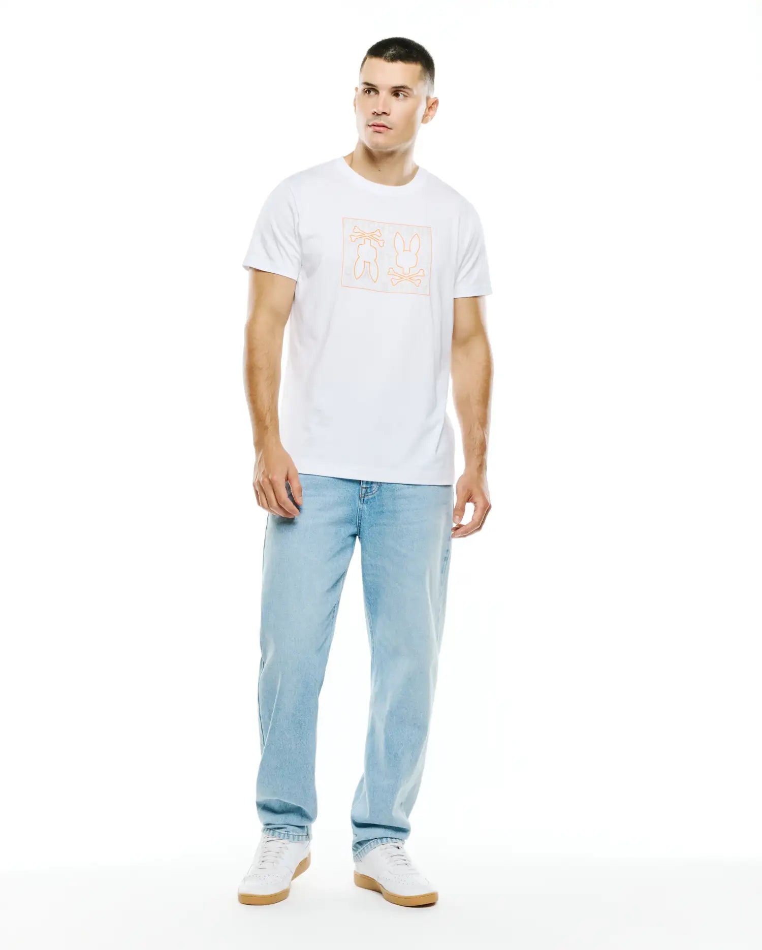 Psycho Bunny Men's Tees Gold Coast Pima Cotton Graphic Tee t-shirt bianca