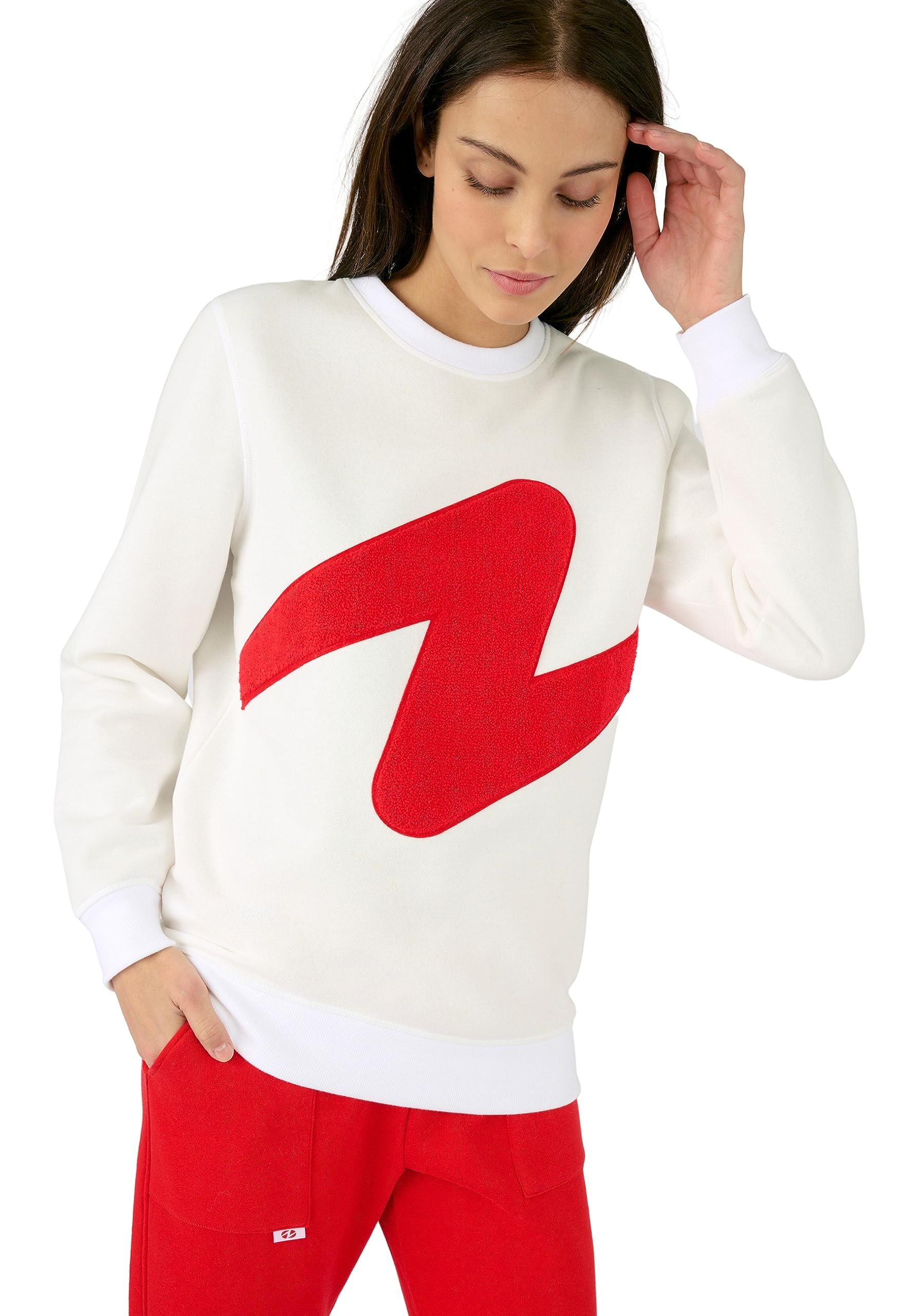 Damart Thermolactyl felpa in pile collo rotondo bianco sporco XS