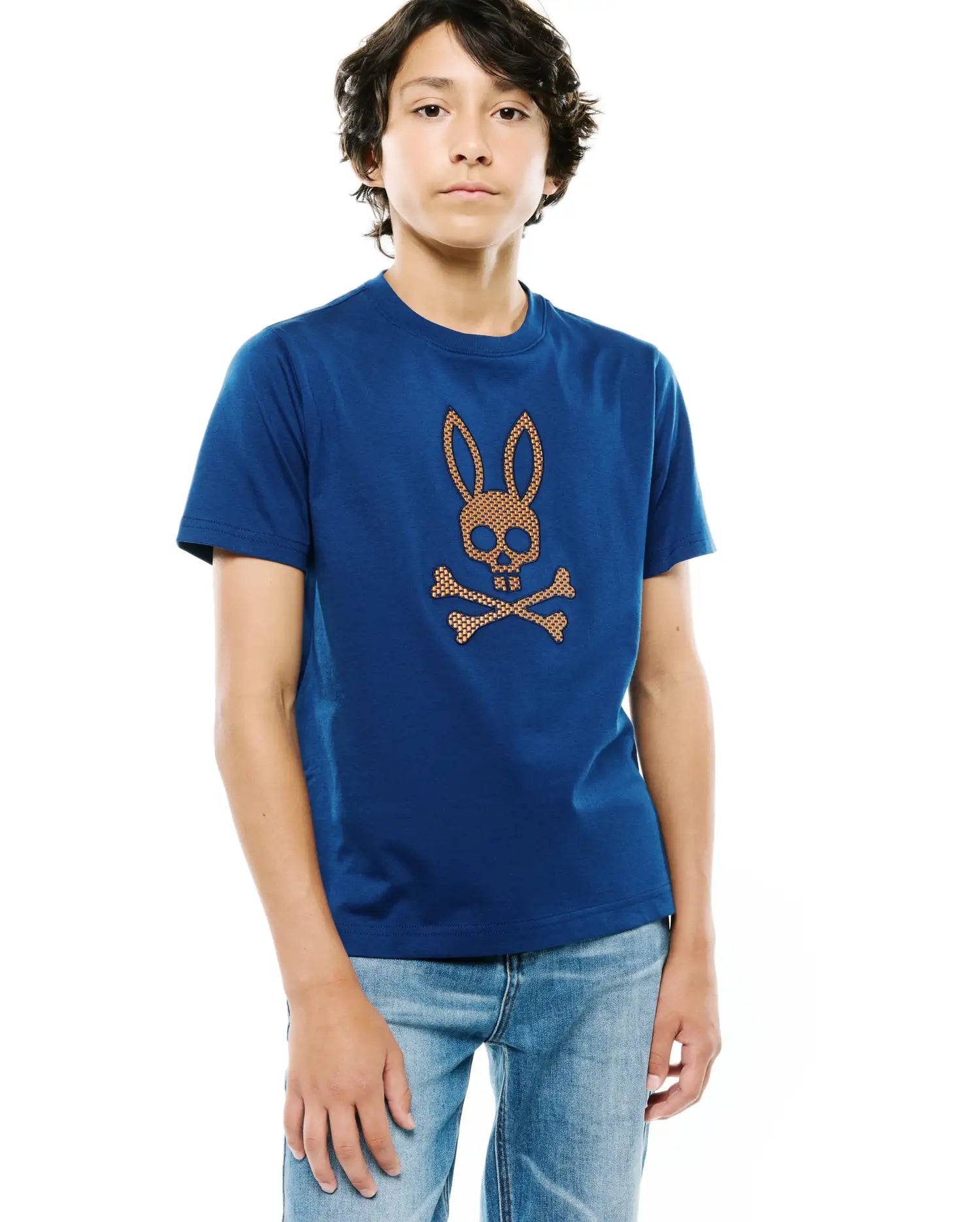 Psycho Bunny Kids Tees Stan Graphic Tee t-shirt blu 435, cotone Pima