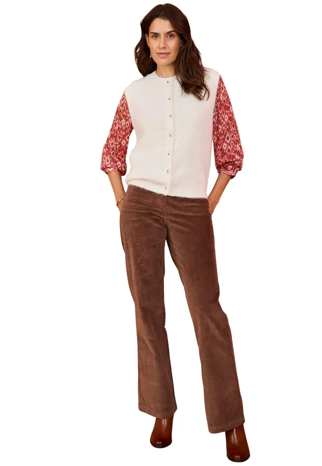 Damart Prêt-à-porter Pantaloni Velluto Large Donna 48-56 elasticizzati