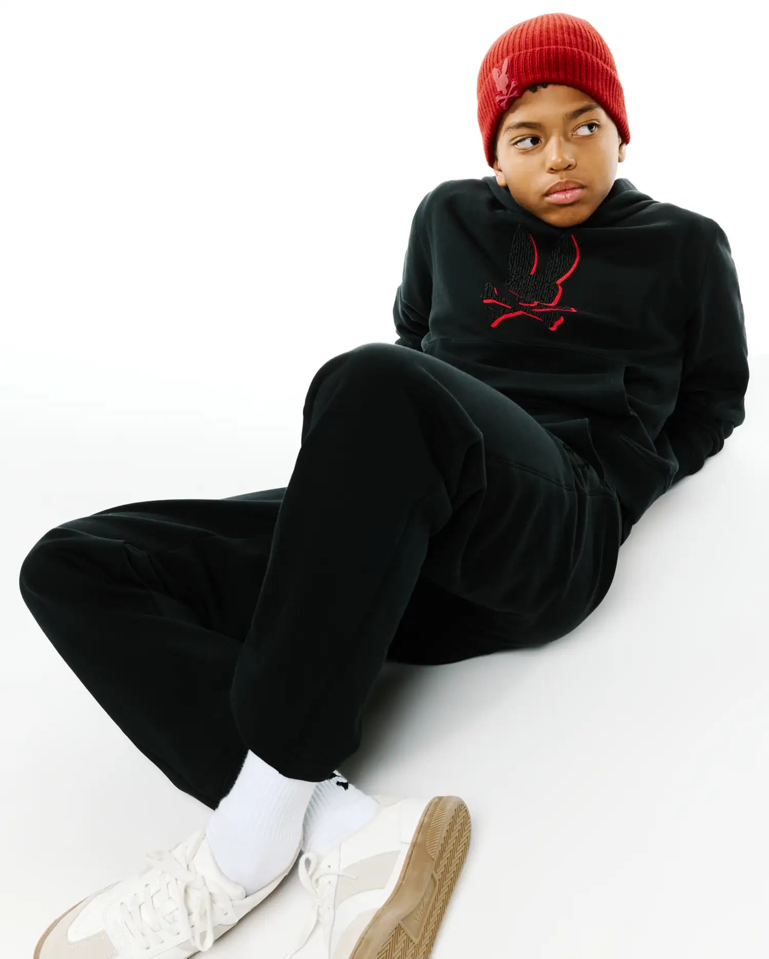 Psycho Bunny Kids Bottoms Terrence Fleece Joggers KB0800037 jogger neri felpati