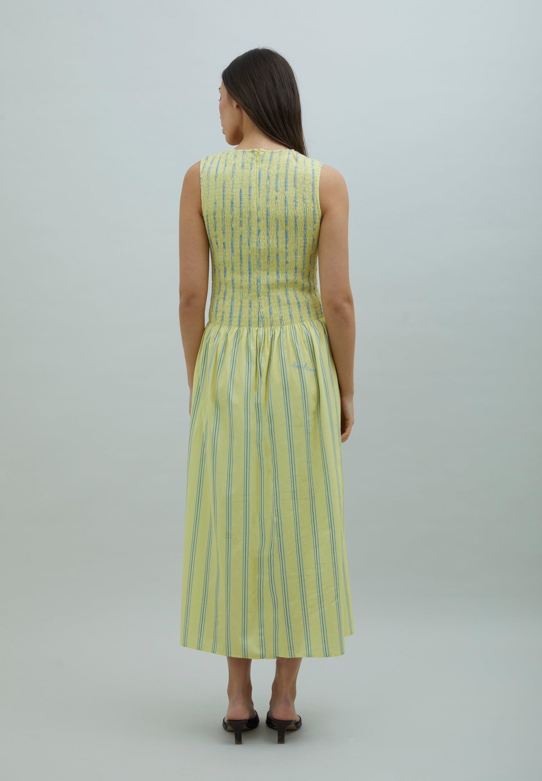 House Of Sunny Women's Dresses STRIPED RUCHED DRESS vestito midi righe