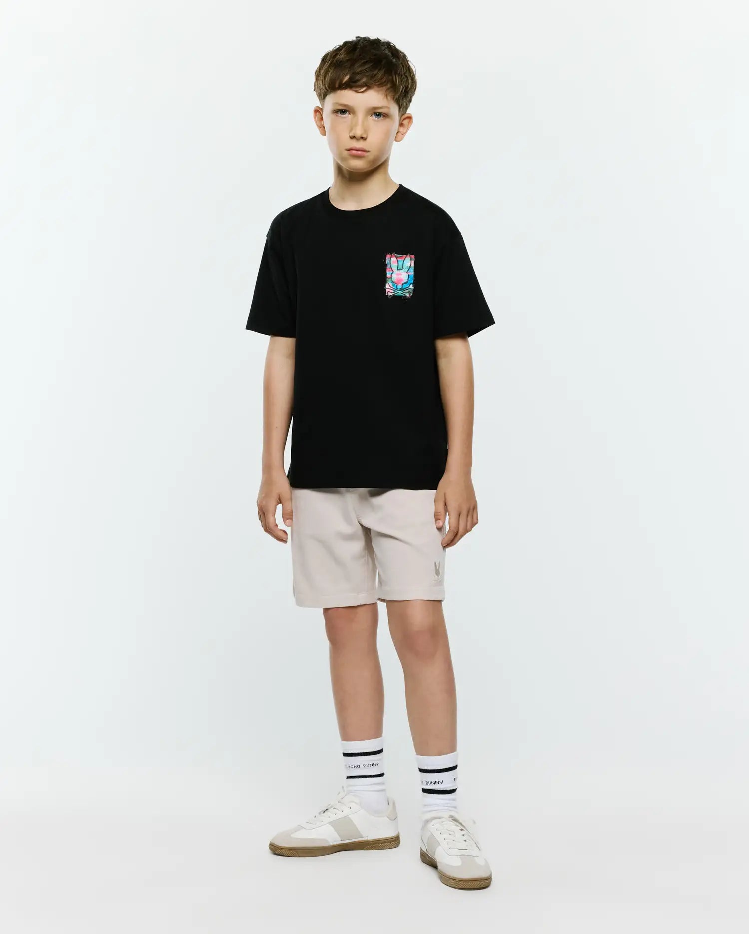 Psycho Bunny Kids Tees Isaac Oversized Tee maglietta nera oversize