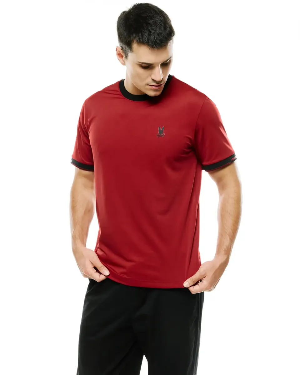 Psycho Bunny Men's Tees Edmonds Chest Bunny Sport Tee t-shirt sport uomo rossa slim