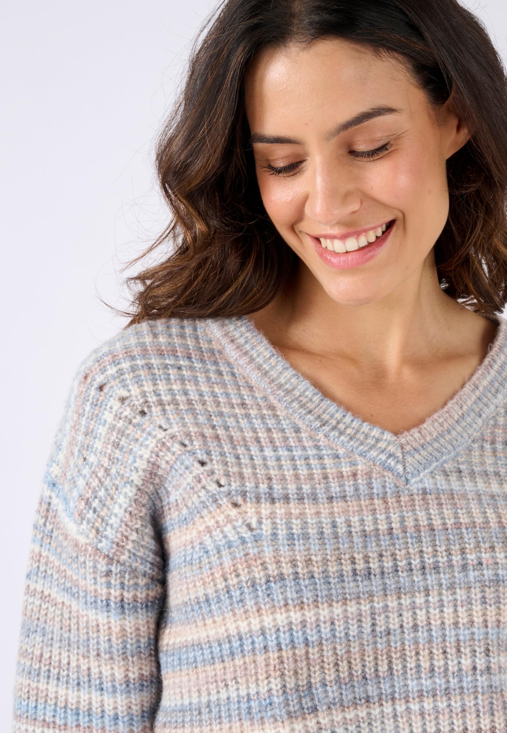 Damart Prêt-à-porter Maglione filo mulinato a righe 38-40