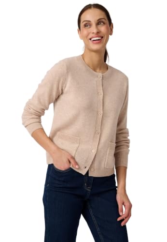 Damart Prêt-à-porter cardigan donna in cashmere marrone beige mélange