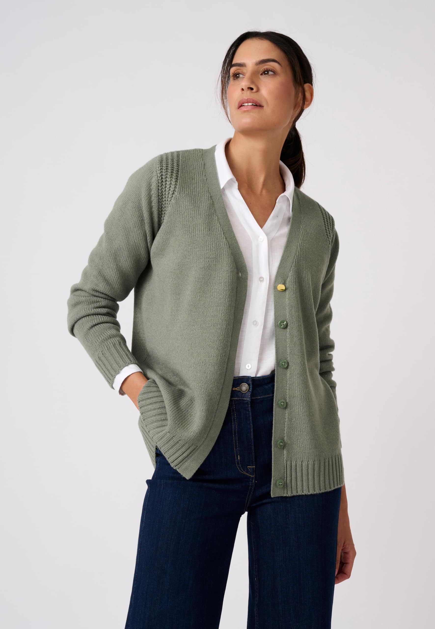Damart Prêt-à-porter gilet donna 38-40 marrone beige in lana