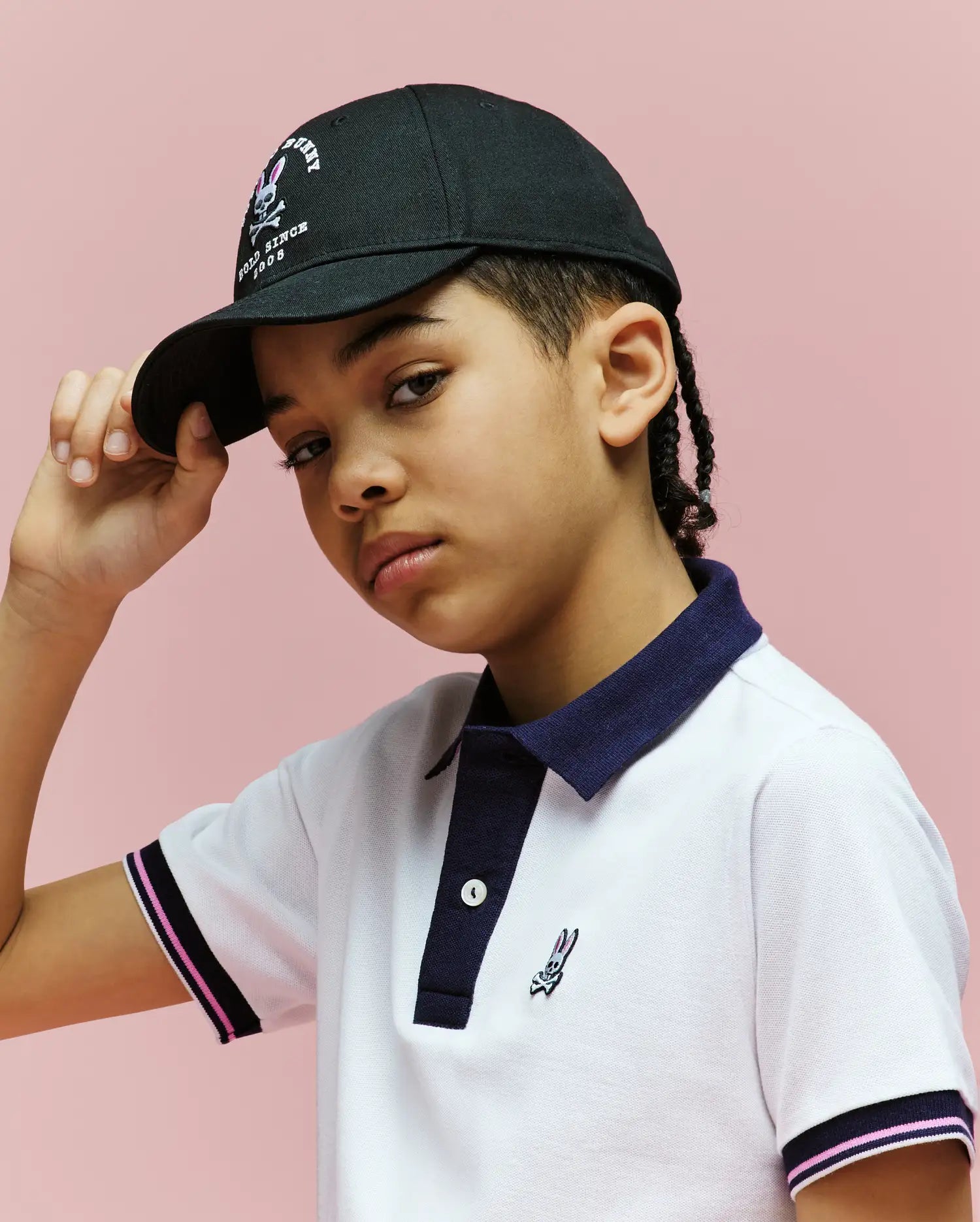 Psycho Bunny Kids Accessories Archive Baseball Cap cappellino nero bambino