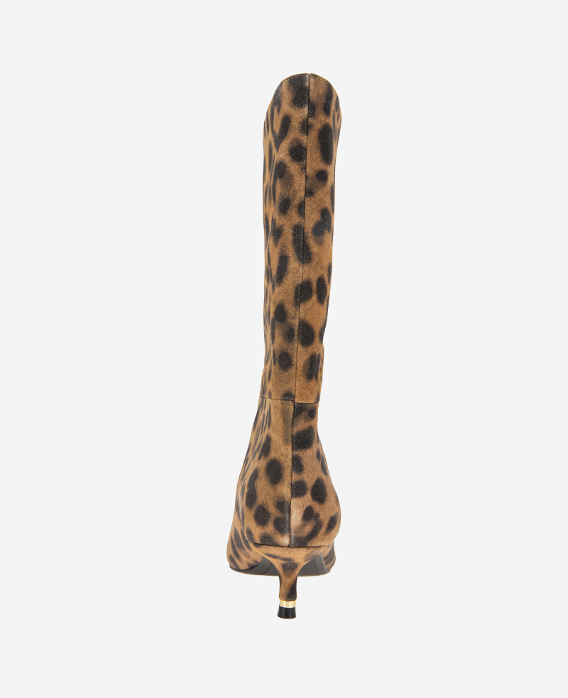 Kenneth Cole Reaction Shoes Meryl Suede Leopard Bootie stivaletto leopardato in camoscio
